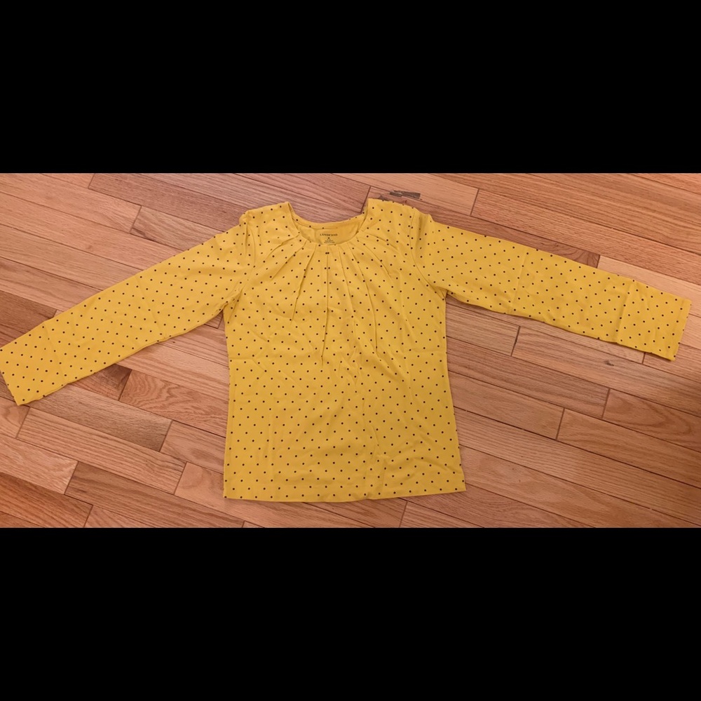 Girls Large Lands End Polka Dot Pleat Front Top